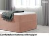 MEBLINI Kinderbett mit Bettkasten MINO 3 100x200 Links – H3/Rosa Samt Gepolstert Einzelbett mit Matratze - Polsterbett mit Stauraum - Bett mit Kopfteil – Stauraumbett Bild 4