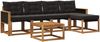 vidaXL Outdoor-Sofagarnitur mit Kissen 6 pcs Natürlich und Schwarz 3381896 Bild 2