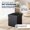 CASARIA® Faltbarer Sitzhocker mit Stauraum 2er Set Kunstleder Schwarz Bild 2