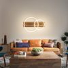 ZMH LED Deckenlamape Holz Deckenleuchte Dimmbar:55CM Schlafzimmer Lampe 2-Ringen Modern deckenleucht Geometrisch 36W wohnzimmerlampe Fernbedienung Design für Schlafzimmer Küche Esszimmer Büro Lampe Bild 4