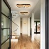 ZMH LED Deckenlamape Holz Deckenleuchte Dimmbar:55CM Schlafzimmer Lampe 2-Ringen Modern deckenleucht Geometrisch 36W wohnzimmerlampe Fernbedienung Design für Schlafzimmer Küche Esszimmer Büro Lampe Bild 5