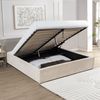 Casâme Bettkasten 160x200 cm bezogen mit beigem Samt - ROMY - Beige Bild 3