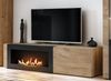 TV-Lowboard Heron in Eiche Dekor mit Schwarz, integrierter Ethanol Kamin, 160 cm Bild 1