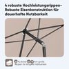 Sekey Sonnenschirm 200 x 125 cm Balkonschirm Rechteckig Sonnenschirm mit Schutzhülle, LxB: 200x125 cm, Abknickbar, Sonnenschutz UV50+, Marktschirm für Terrasse, Garten Bild 4