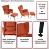 Lounge-Sessel mit Ottomane HWC-L62, Sessel Polstersessel Cocktailsessel Hocker, Stoff/Textil ~ blau Bild 2