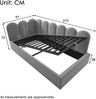 Merax Polsterbett Daybett 90x200 cm,Tagesbett Schlafsofa mit hydraulischem Stauraum, Kinderbett mit Metall-Lattenrost, Samt, Grau Bild 4
