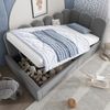 Merax Polsterbett Daybett 90x200 cm,Tagesbett Schlafsofa mit hydraulischem Stauraum, Kinderbett mit Metall-Lattenrost, Samt, Grau Bild 5