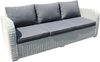 3er Lounge Sofa VITA Eierschalenweiß Polyrattan Gartenmöbel Couch Gartensofa Bild 2