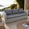 3er Lounge Sofa VITA Eierschalenweiß Polyrattan Gartenmöbel Couch Gartensofa Bild 2