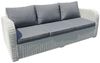 3er Lounge Sofa VITA Eierschalenweiß Polyrattan Gartenmöbel Couch Gartensofa Bild 3