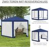 Sechseckiger Gartenpavillon mit Netzvorhängen und wasserabweisendem Dach, Metallgestell für Terrasse und Garten,H 250 x T 394 x B 341.2 cm Bild 4
