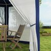 Sechseckiger Gartenpavillon mit Netzvorhängen und wasserabweisendem Dach, Metallgestell für Terrasse und Garten,H 250 x T 394 x B 341.2 cm Bild 2
