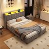 HAUSS SPOLE Polsterbett 140×200 mit bettkasten und Steckdosen Boxspringbett mit matratze & LED Bild 2