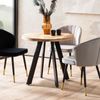 Esszimmertisch 80 x 80 x 75 cm Mango Massivholz Esstisch Modern, Küchentisch Massiv mit Metallbeinen, Holztisch Esszimmer Rund, Kleiner Speisetisch Holz Bild 2
