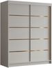 Kleiderschrank mit Goldverzierung Femosa IV mit zwei Schwebetüren (Farbe: Cashmere) Bild 2