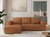 Ecksofa mit Schlaffunktion, Bettkasten und losen Kissen für das Wohnzimmer - TRENTINO - Orange Stoff - links Bild 3