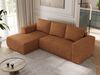 Ecksofa mit Schlaffunktion, Bettkasten und losen Kissen für das Wohnzimmer - TRENTINO - Orange Stoff - links Bild 4