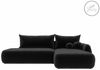 Wohnero24 Ecksofa FIRELLI Rechts 300×190 cm – Modernes Schlafsofa mit Bettkasten – Weicher Velours Stoff Schwarz– Schlaffläche 225×140 cm Bild 3