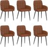 vidaXL Esszimmerstühle 6 pcs Kunstleder Braun 57 x 50 x 85 cm 3428190 Bild 2