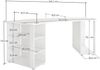 Dmora Schreibtisch Fuhao, Mehrzweckschreibtisch, Bürotisch für PC, Eckschreibtisch, Made in Italy, 205x91h76 cm, Glänzendes Schwarz Bild 3