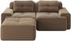 Boneless Modulsofa,Modernes L-förmiges Modulsofa für Wohnzimmer mit Tiefem Sitz bequemes Corduroy-Cloud-Sofa mit Ottoman Getuftetes Zweisitzer-Schlafsofa,Corduroy,braun, Bild 5
