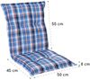Prato Polsterauflage Sesselauflage Gartenstuhl PE 50 x 100 x 8 cm Weiß / blau Bild 5