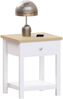 Vida Designs Arlington Beistelltisch mit Schublade Wohnzimmer Sofa Couch Kaffeetisch Laptop Esstisch Tisch Weiß Bild 1