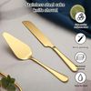 Gold Hochzeits tortenmesser und Server Set Titan-Vergoldung Edelstahl Bild 3