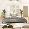 vidaXL Schlafsofa 2-Sitzer mit 2 Kissen Hellgrau Samt 375910 Bild 3