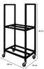 PROREGAL® Kaminholzregal PHOENIX mit Rollen & 2 Ebenen 82x44x28cm Metall Schwarz Holzständer, BxTxH:44x28x82 cm, Holzständer Holzhalter Kaminholzständer Brennholzregal Bild 3