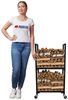 PROREGAL® Kaminholzregal PHOENIX mit Rollen & 2 Ebenen 82x44x28cm Metall Schwarz Holzständer, BxTxH:44x28x82 cm, Holzständer Holzhalter Kaminholzständer Brennholzregal Bild 4