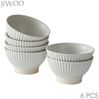 JIWOO Schale 6er Ø12cm, Müslischale Eisschale FrühstückSchale Dessertschale, Keramik, (Schaleset, 6-tlg), Hochwertiges Schalen Matt Weiß Mikrowellenofen Spülmaschine Ø12 cm Bild 5