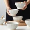 JIWOO Schale 6er Ø12cm, Müslischale Eisschale FrühstückSchale Dessertschale, Keramik, (Schaleset, 6-tlg), Hochwertiges Schalen Matt Weiß Mikrowellenofen Spülmaschine Ø12 cm Bild 3