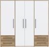 Forte Kleiderschrank, Holzwerkstoff, Mauvella Eiche Dekor mit weiß, 206 x 200 x 59 cm Bild 3