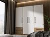 Forte Kleiderschrank, Holzwerkstoff, Mauvella Eiche Dekor mit weiß, 206 x 200 x 59 cm Bild 2