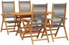 vidaXL Garten Essgruppe 5 pcs Grau Massivholz Akazie 3375738 Bild 2
