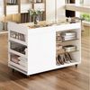 Merax Sideboard Schminktisch mit Glasplatte auf Rollen mit 5 Schubladen (1 St, Sideboard mit Stauraum), Multifunktional Kommode, Fächereinteilung, 110 x 60 x 79 cm Bild 3