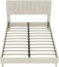 Polsterbett 160x200 cm in Beige, modernes Design aus Samtstoff und Metall, ohne Matratze Bild 3