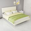 Polsterbett 160x200 cm in Beige, modernes Design aus Samtstoff und Metall, ohne Matratze Bild 2