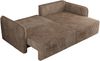 L-förmiges Ecksofa mit Armlehnen, für das Wohnzimmer, Schlaffunktion und Bettkästen, Wellenfeder am Sitz, losen Kissen - MESTO - Braun Cord - rechte Seite Bild 5