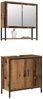 vidaXL Badezimmermöbel-Set mit Regal mit Tür 2 pcs Braun Holzwerkstoff 3334322 Bild 3