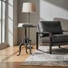 CLP Beistelltisch Marcos 50 cm aus Metall rund höhenverstellbar Industrial Stil,antik silber Bild 3