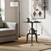 CLP Beistelltisch Marcos 50 cm aus Metall rund höhenverstellbar Industrial Stil,antik silber Bild 2