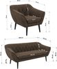 Wohnzimmerset, Möbelset PIRS 3-3-1, Armlehnen, Wellenfederung, schwarze Füße, Dreisitzer Sofas mit Sessel, Polstermöbel Set - Braun Velvet Bild 5