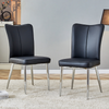2 schwarz designte moderne Esszimmerstühle,in mehreren Farben erhältlich 89 cm hoch silberfarbene Metallbeine geeignet für Büro Restaurant usw,PU,schwarz, Bild 3