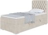MEBLINI Boxspringbett DALIA 80x200 cm mit Bettkasten - H3/Creme Samt Gepolstert Einzelbett mit Topper & Taschenfederkern-Matratze - 80x200 Links Bild 1