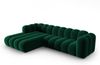 Micadoni Modulares Ecksofa Lupine 4-Sitzer Links Samtstoff Salvador Flaschengrün Bild 2