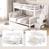 Bett 90x200/140x200 mit Ausziehbett und Stauraum aus Kiefernholz, weiß Bild 4