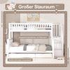 Bett 90x200/140x200 mit Ausziehbett und Stauraum aus Kiefernholz, weiß Bild 5