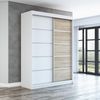 Schwebetürenschrank PARIS 2-türig Schrank 160 cm. (mit Spiegel) Farbe: Weiß , sonoma Bild 2